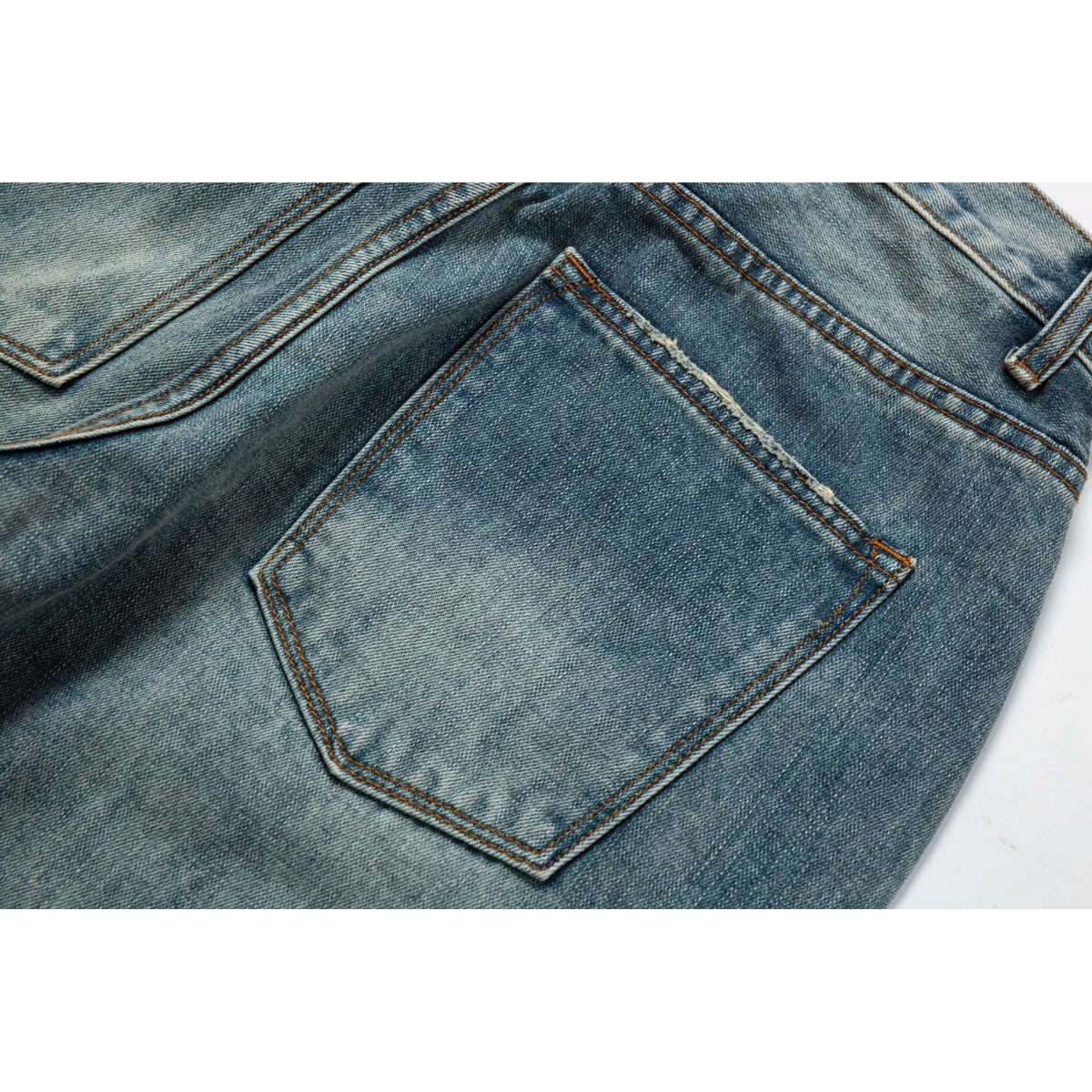 赤耳セルビッジ ワイドルーズデニム WASHED