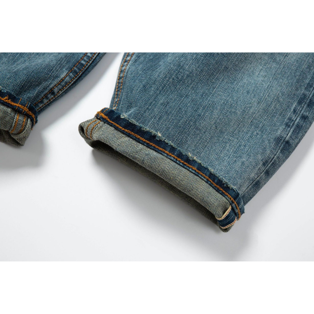 赤耳セルビッジ ワイドルーズデニム WASHED
