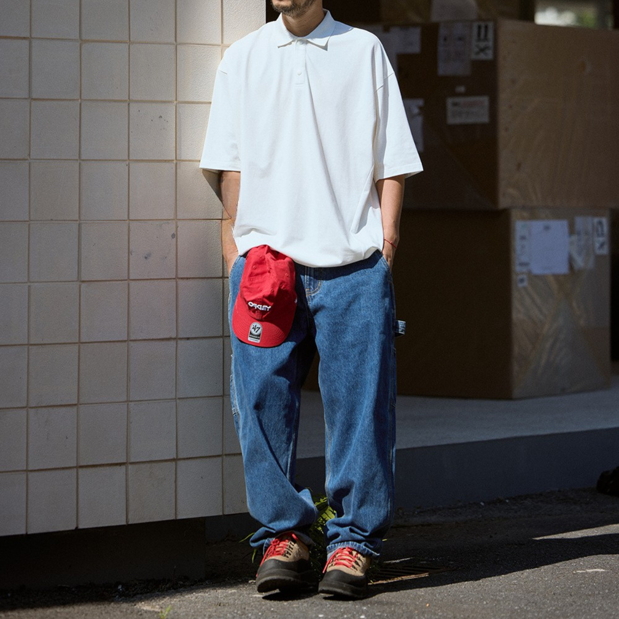 COOLMAX  Drawcord Polo / ゆったり巾着半袖ポロシャツ 吸湿発散
