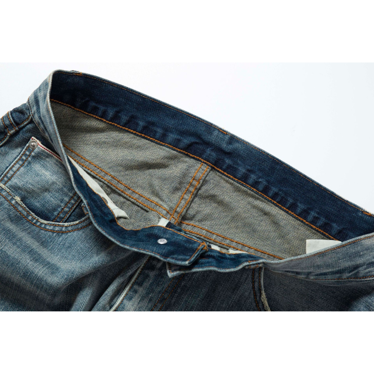 赤耳セルビッジ ワイドルーズデニム WASHED