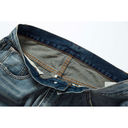 赤耳セルビッジ ワイドルーズデニム WASHED