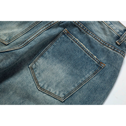 赤耳セルビッジ ワイドルーズデニム WASHED