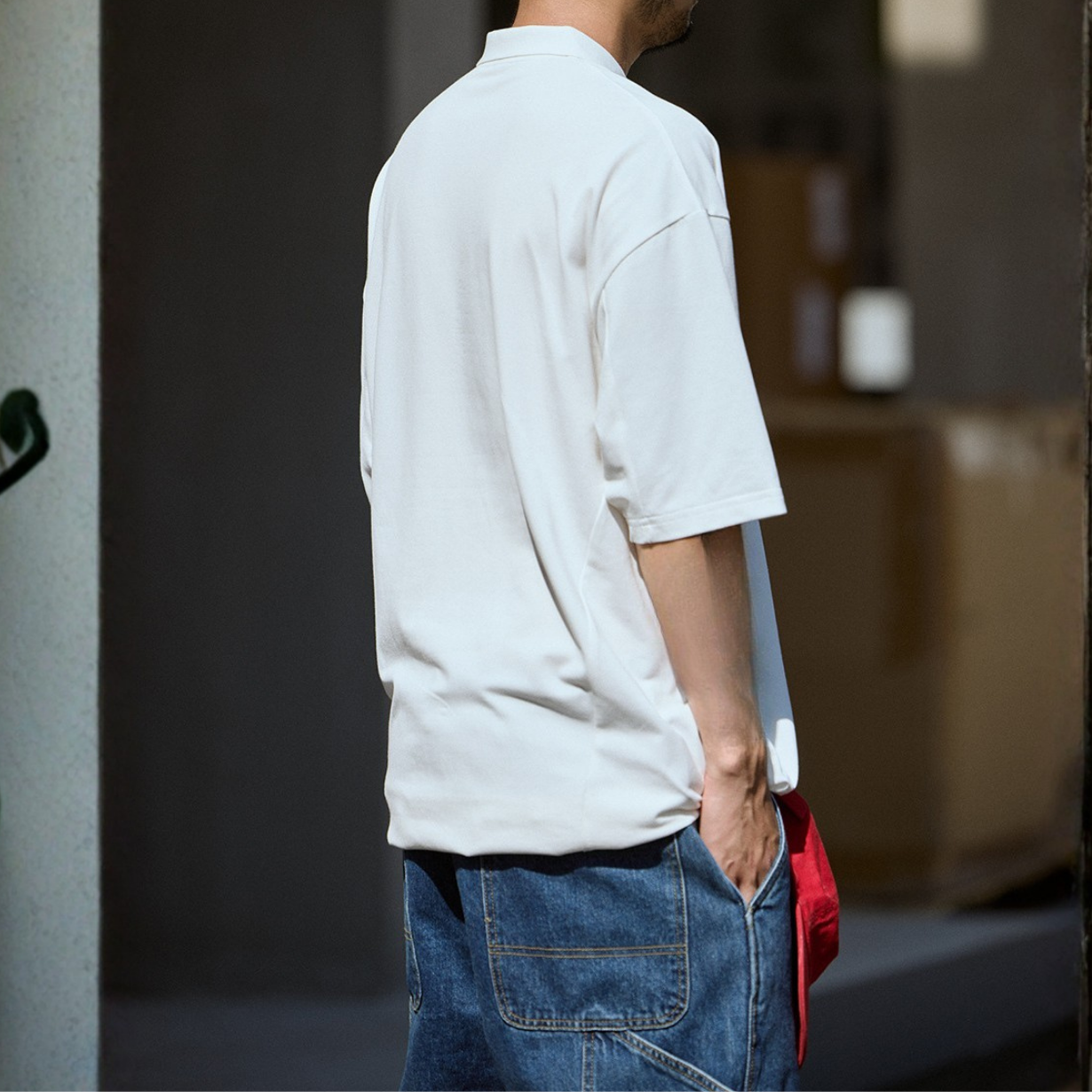 COOLMAX  Drawcord Polo / ゆったり巾着半袖ポロシャツ 吸湿発散