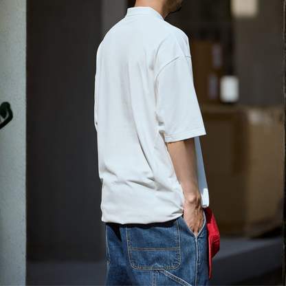 COOLMAX  Drawcord Polo / ゆったり巾着半袖ポロシャツ 吸湿発散