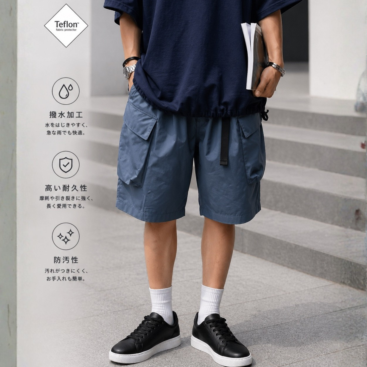 Teflon Utility Cargo Shorts｜撥水テックショートパンツ