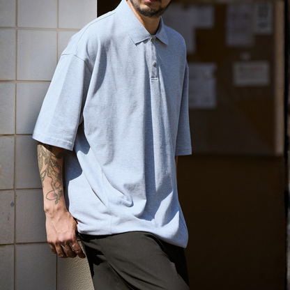COOLMAX  Drawcord Polo / ゆったり巾着半袖ポロシャツ 吸湿発散