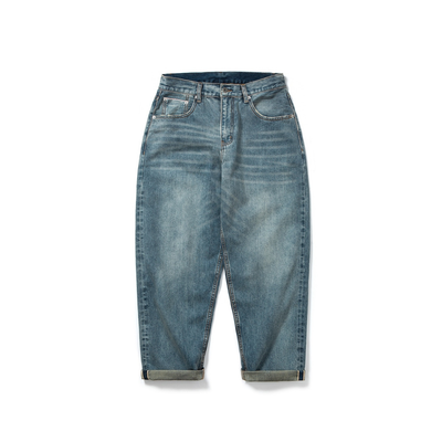 赤耳セルビッジ ワイドルーズデニム WASHED