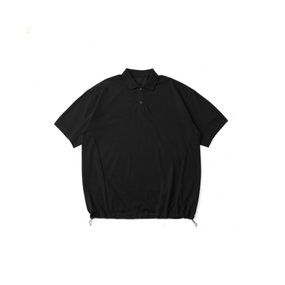 COOLMAX  Drawcord Polo / ゆったり巾着半袖ポロシャツ 吸湿発散