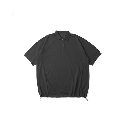 COOLMAX  Drawcord Polo / ゆったり巾着半袖ポロシャツ 吸湿発散