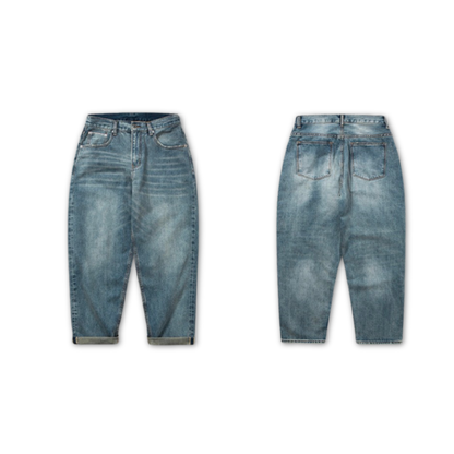 赤耳セルビッジ ワイドルーズデニム WASHED