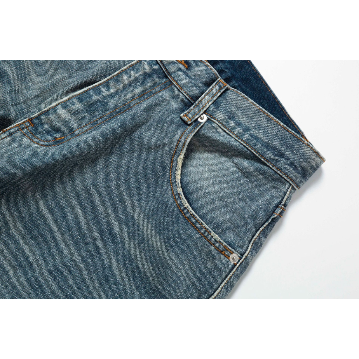 赤耳セルビッジ ワイドルーズデニム WASHED