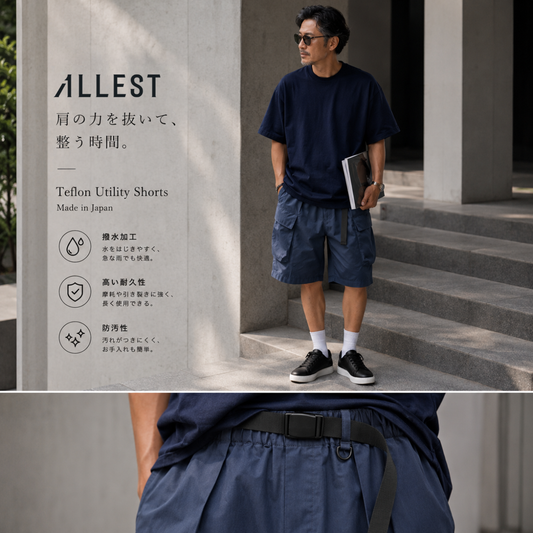 Teflon Utility Cargo Shorts｜撥水テックショートパンツ